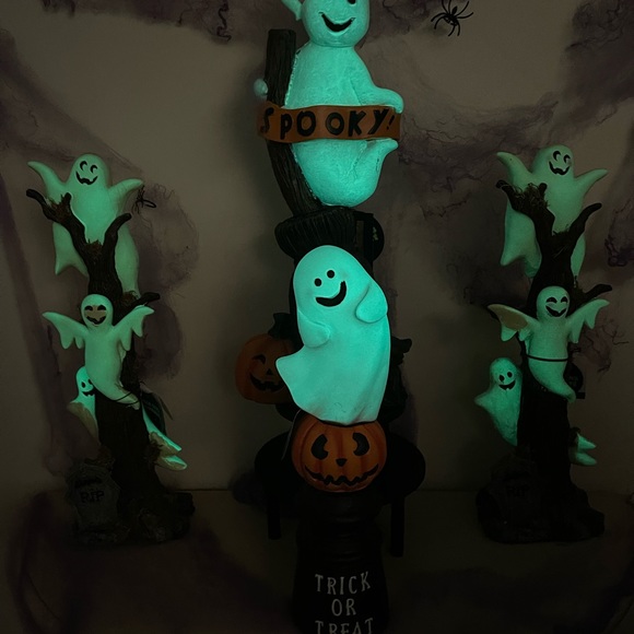 Ghost Boo Glow in the Dark Spooky Trees Stand Spooky Trick or Treat Tablescaping - Picture 7 of 7